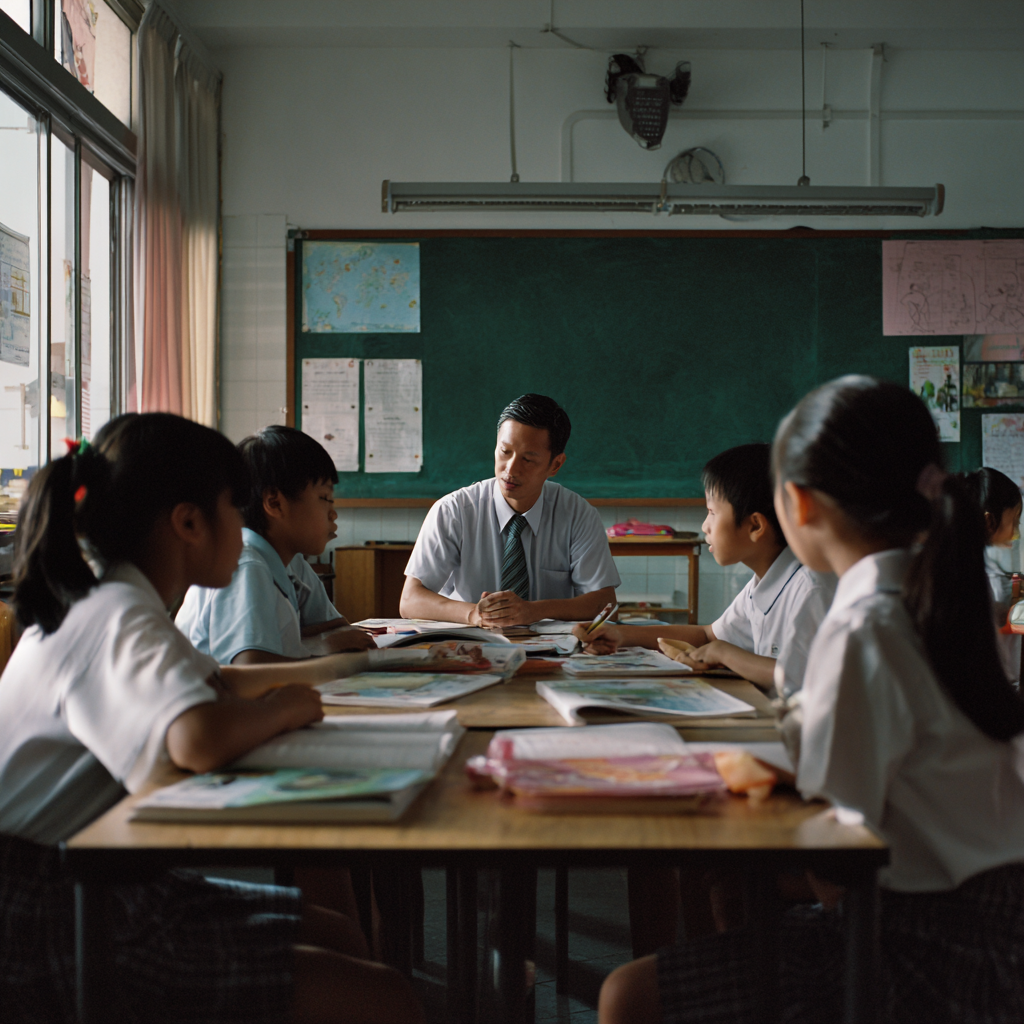 Workplace conversation illustrating bilingualism in Singapore shaped by English-dominant education