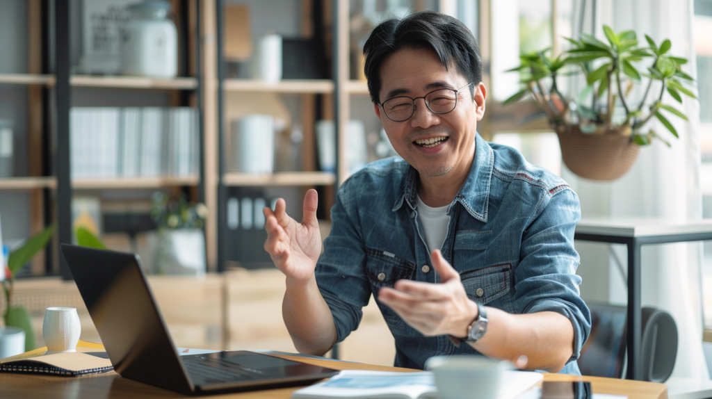 Student practising spoken Mandarin skills online to maintain Mandarin fluency
