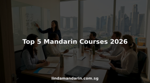 Adults learning Mandarin in Singapore classroom