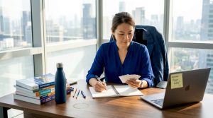 Professional practicing Mandarin in Singapore office