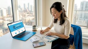 Working professional studying Mandarin at home