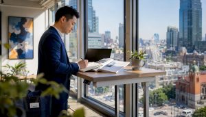 Professional reading trading company directory in office