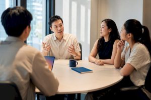 Adult learners practising Mandarin in small group