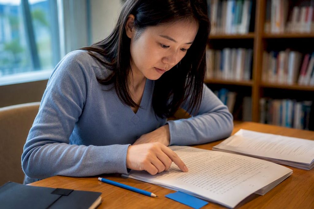 Adult practising timed Chinese reading