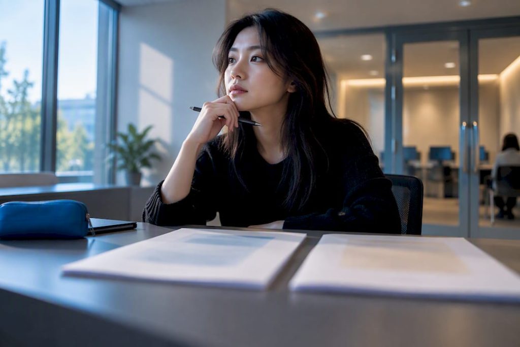 Learner preparing for Mandarin proficiency exams