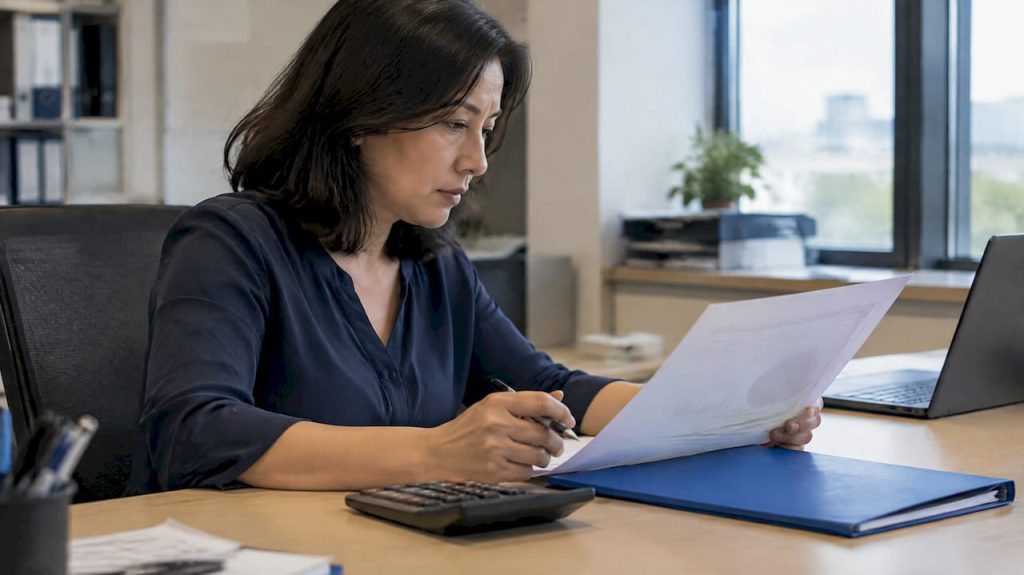 Manager reviewing an auditable training ROI report